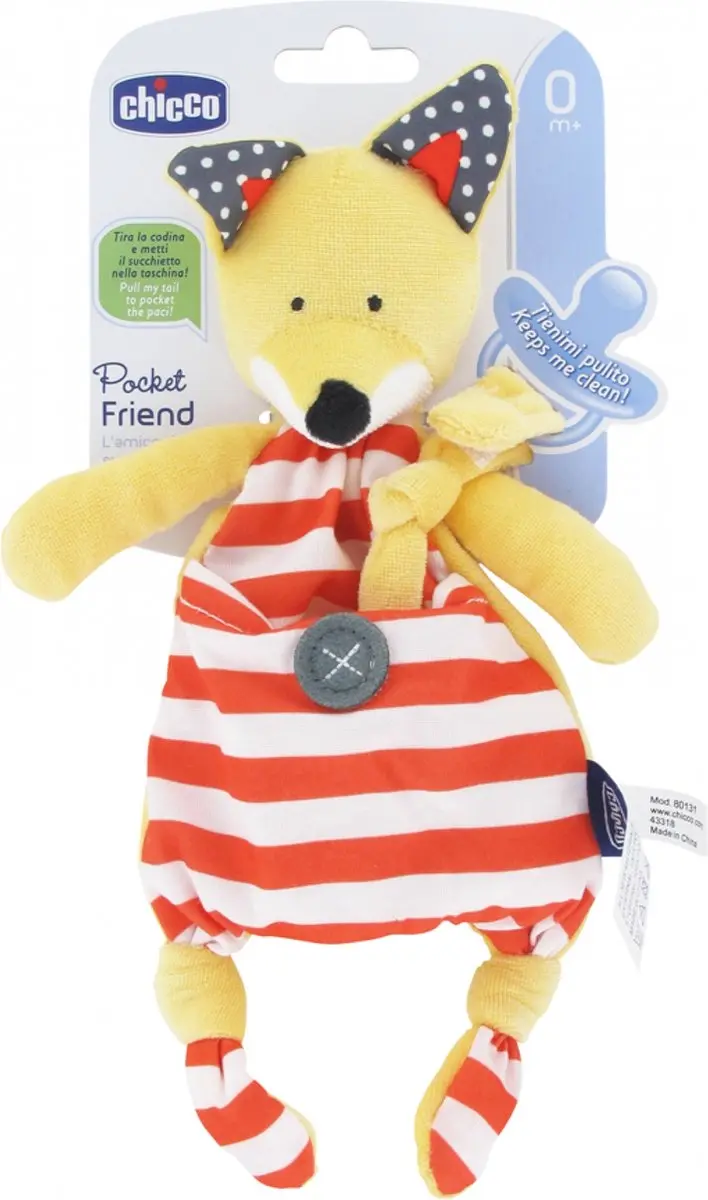 Chicco Fopspeen Pocket Friend Oranje Vos