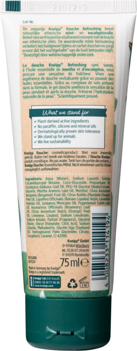 Kneipp Mini Douche Refreshing 75ml