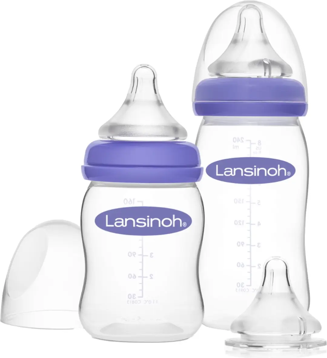 Lansinoh NaturalWave Spenen & Flesjes Starterset 240ml - Transparant/Paars