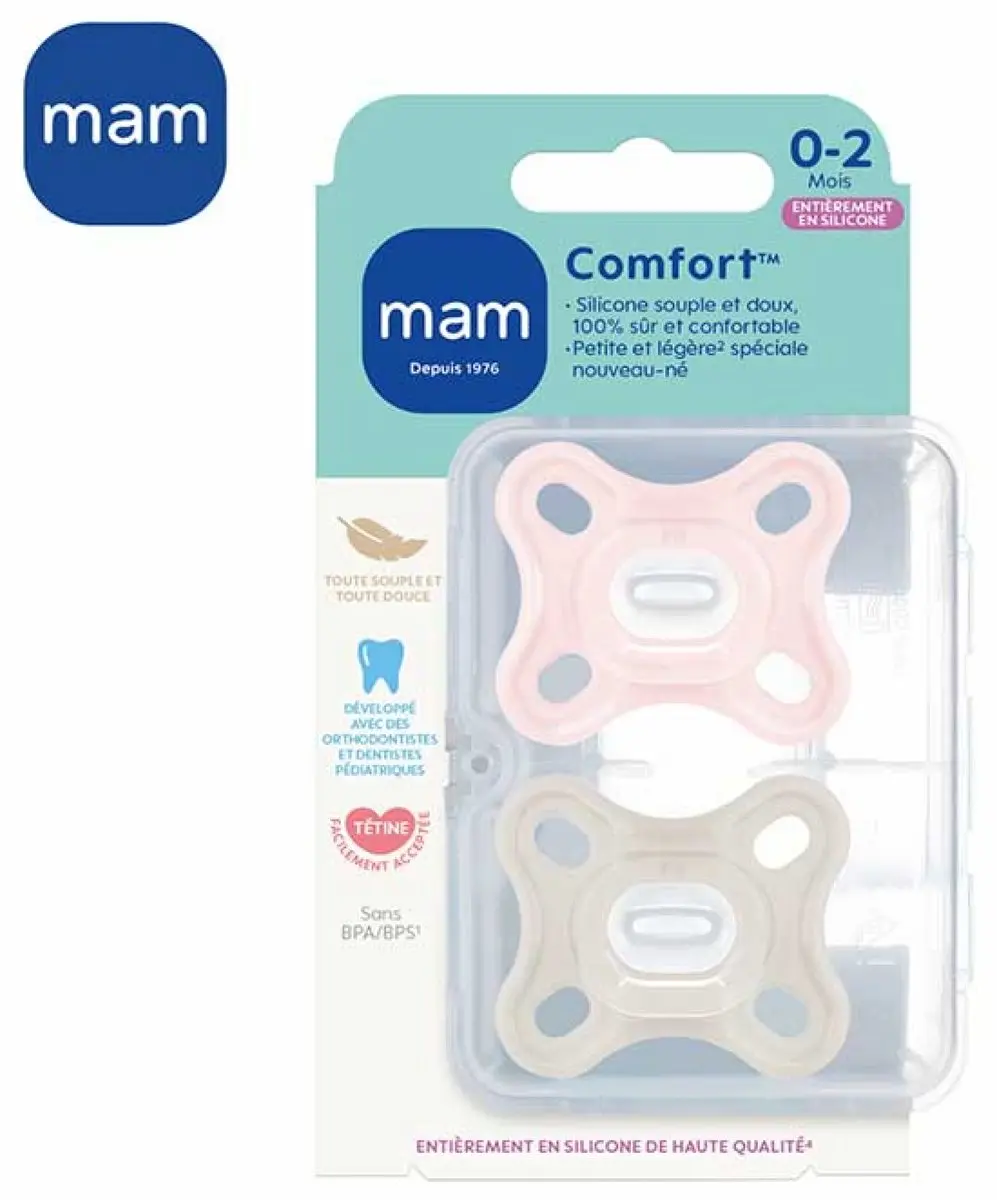 MAM Comfort Fysiologische Fopspeen Roze - Set van 2 - afbeelding 6 van 6