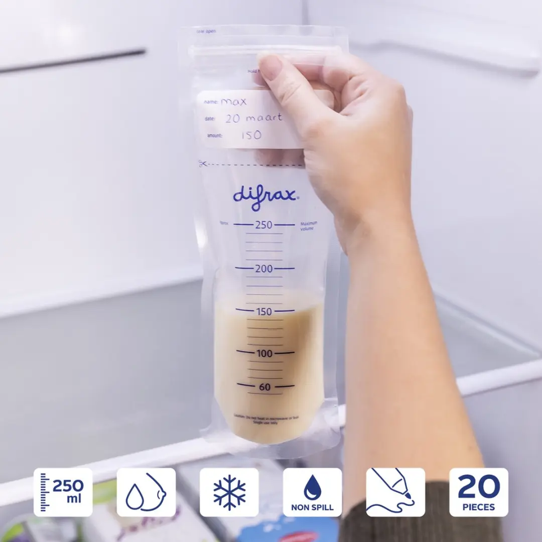 Difrax Moedermelk Bewaarzakjes 250ml - 160 Stuks