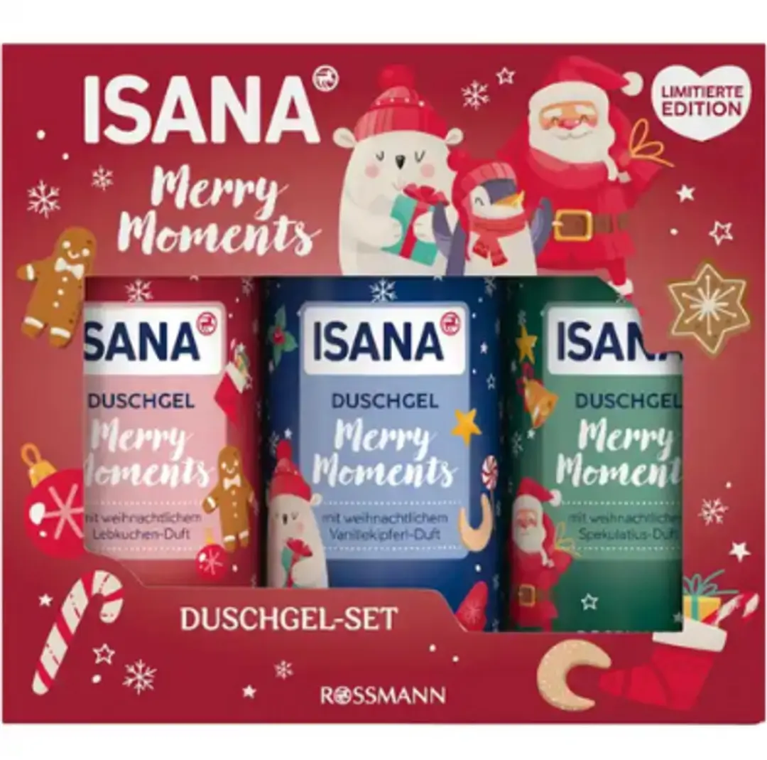 Isana Merry Moments Kerst Douchegelset 3x100ml