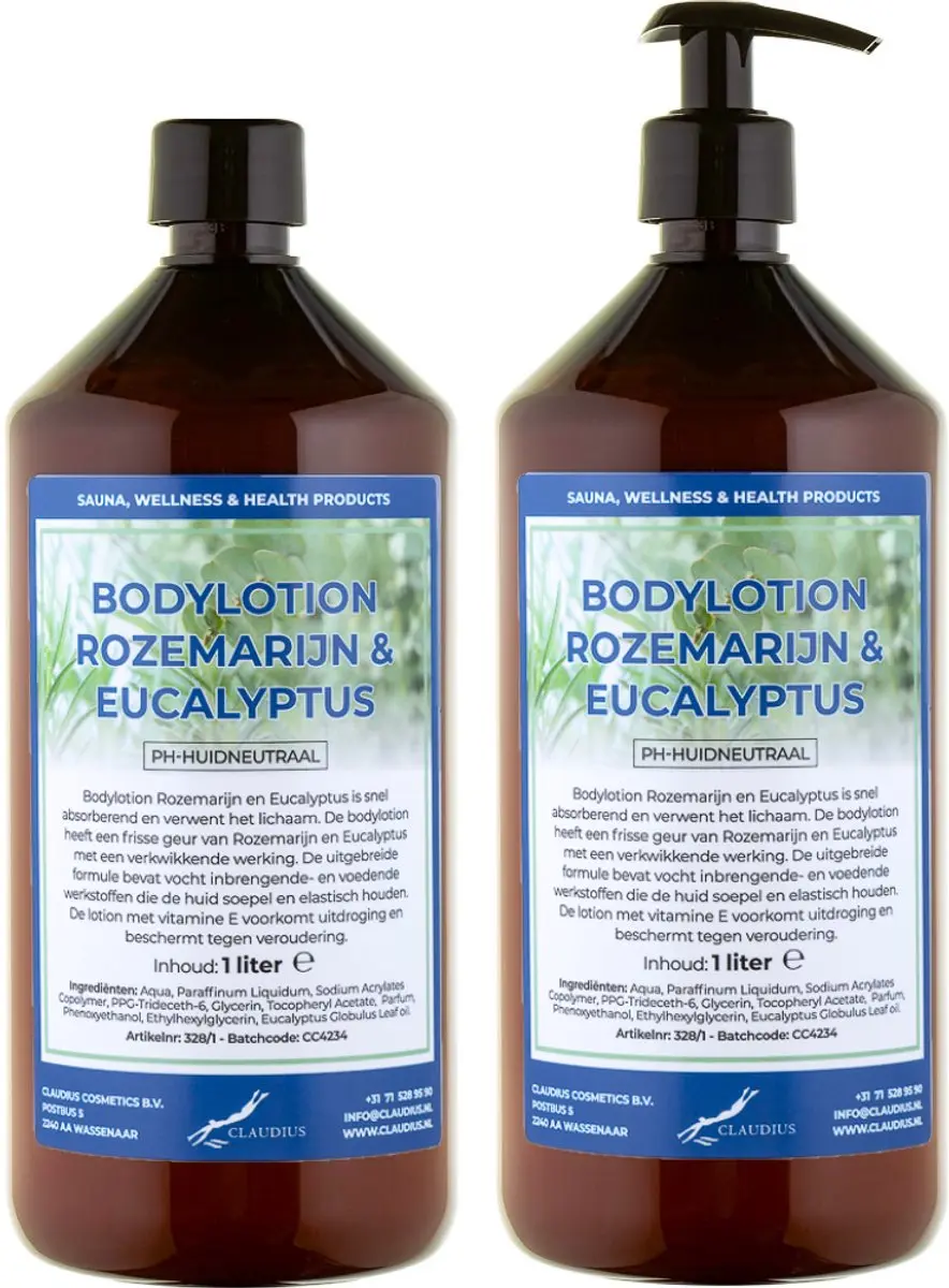 Splashbox Cosmetics Rozemarijn & Eucalyptus Bodylotion 2L - 2 Stuks