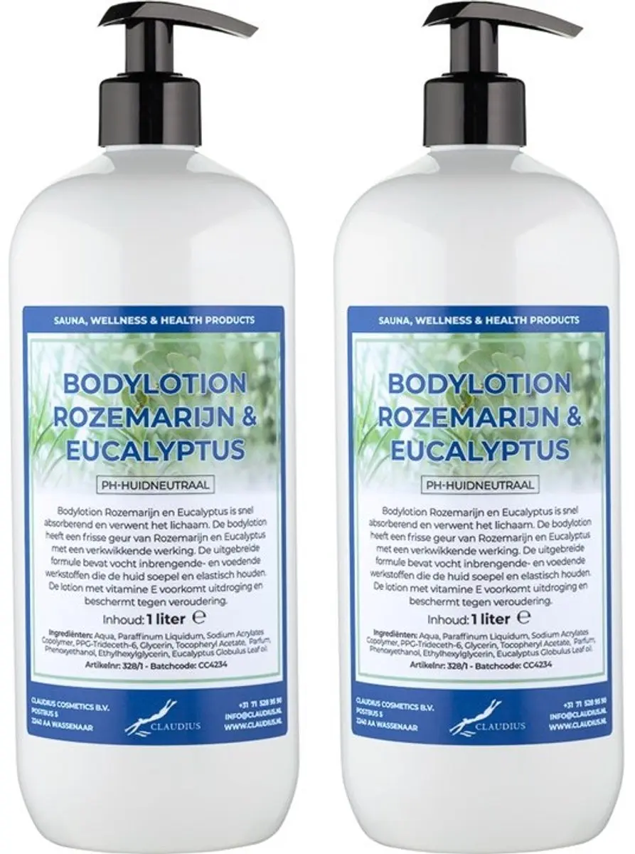 Splashbox Cosmetics Rozemarijn & Eucalyptus Bodylotion 2L - 2 Stuks