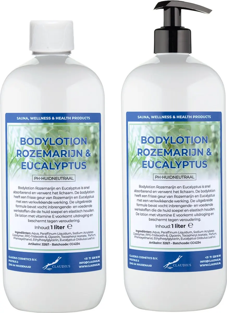 Splashbox Cosmetics Rozemarijn & Eucalyptus Bodylotion 2L - 2 Stuks