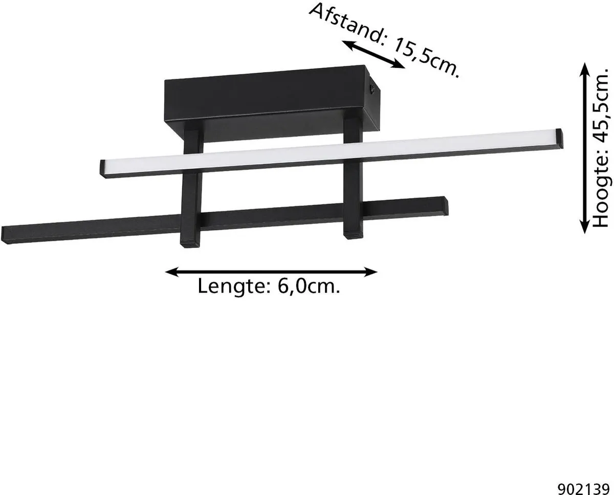 Eglo Trepiliano Wandlamp LED 45,5cm - Zwart/Wit