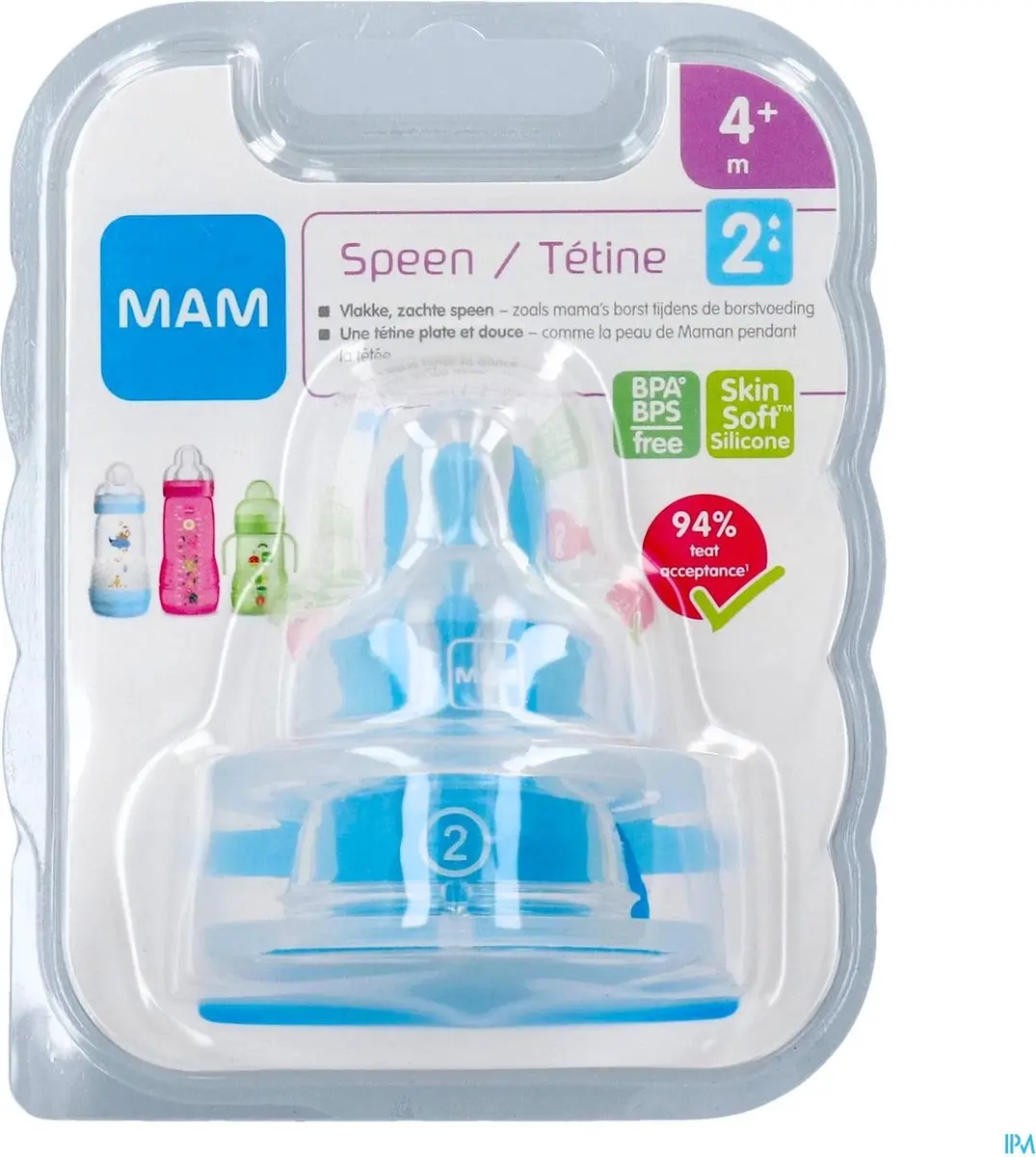 MAM Care Milk Speen Sil Vloed 2 - Standaard