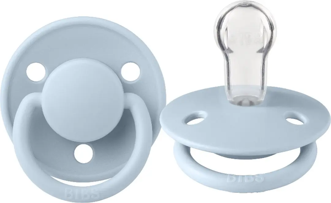 BIBS De Lux Baby Blue Silicone Fopspeen - Blauw