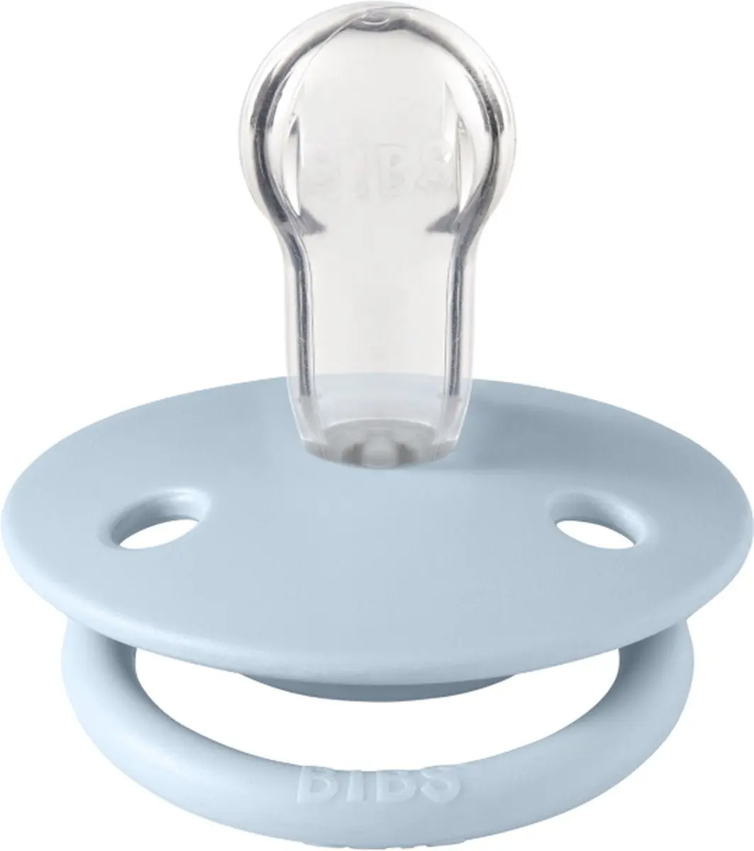 BIBS De Lux Baby Blue Silicone Fopspeen - Blauw
