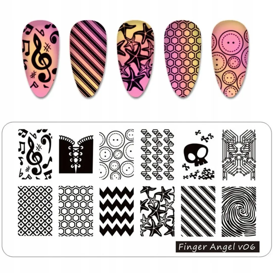Born Pretty Finger Angel Nagelstempelplaat V06