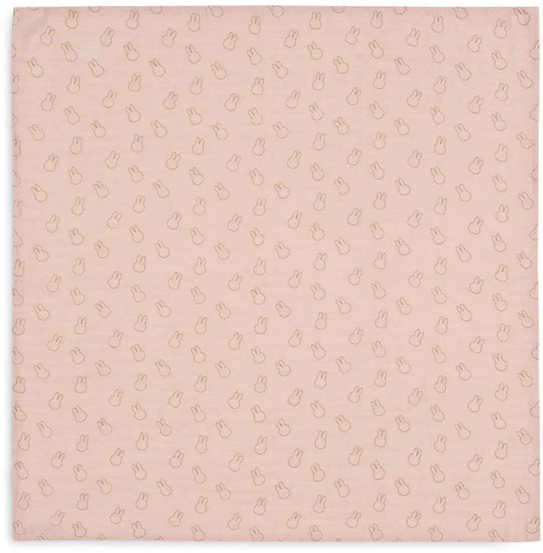Jollein x Nijntje Hydrofiele Doek Small 70x70cm - 3 Stuks - Miffy Silhouettes Wild Rose