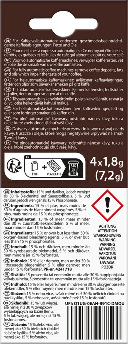 Melitta Perfect Clean - Reinigingstabletten - 4 Tabletten a 1.8 g