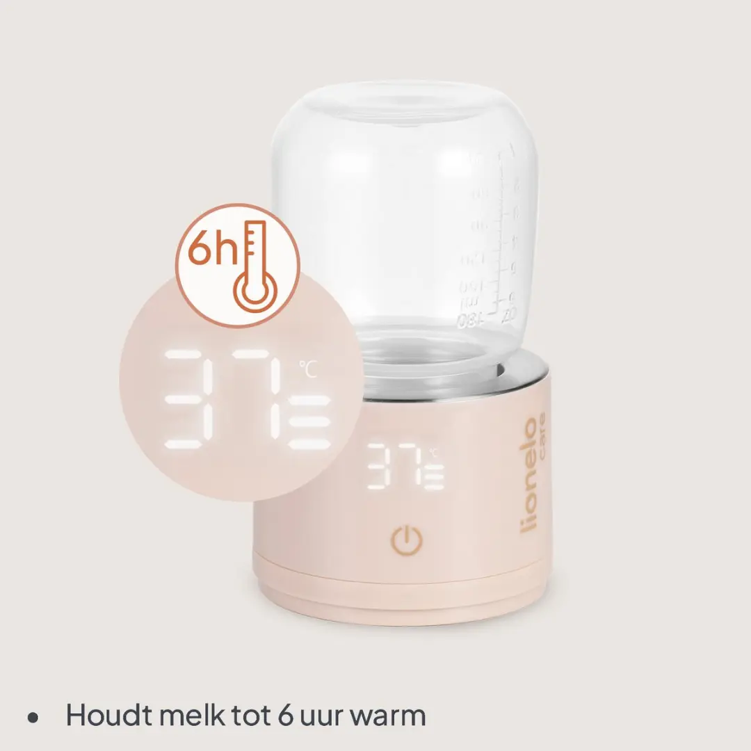 Lionelo Thermup Swift Flessenwarmer 180ml - USB-C - 5 Adapters - 37–50°C