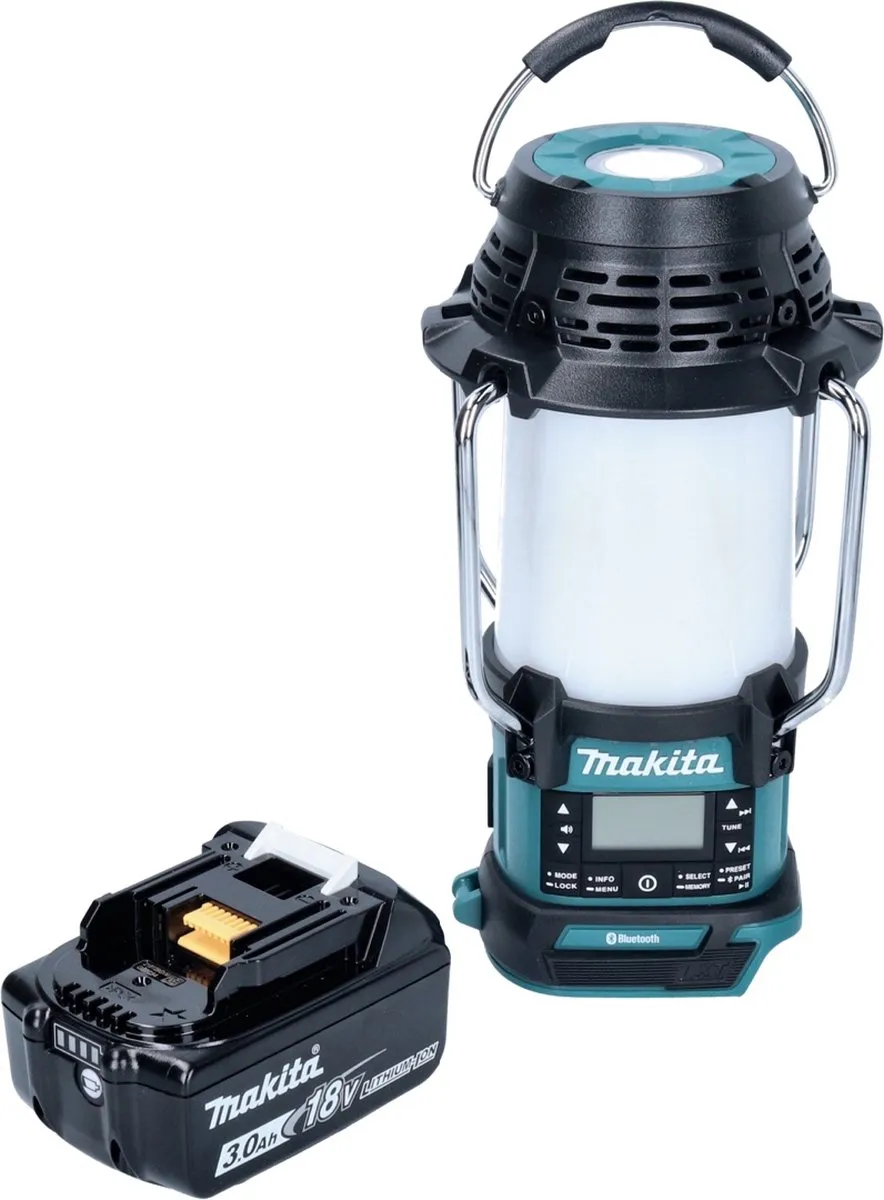 Makita DMR 056 Accu Radio 18V FM DAB+ - IP65 - Turquoise/Zwart - afbeelding 2 van 5
