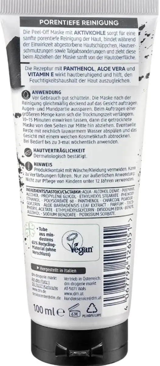 Balea Peel Off Gezichtsmasker Actieve Kool 100ml