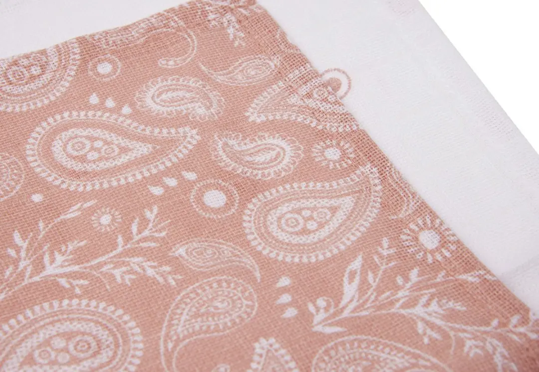 Jollein Monddoekjes Hydrofiel Paisley & Halo - 2 Stuks - Roze