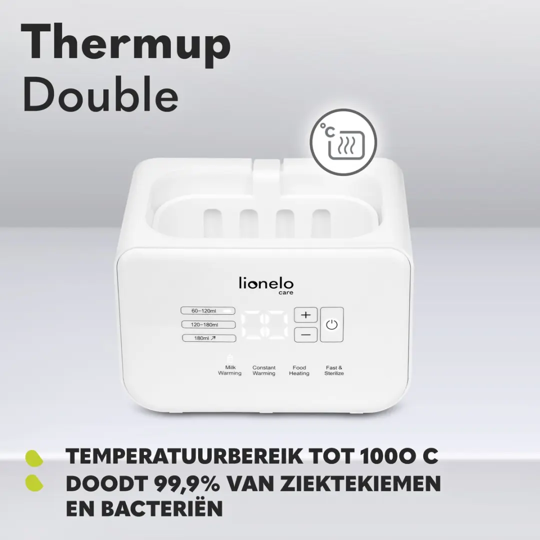 Lionelo Thermup Dubbele Flessenwarmer 6-in-1 - Wit - afbeelding 6 van 6
