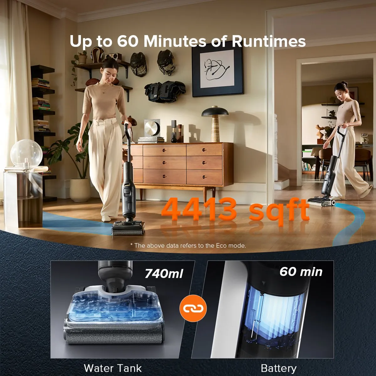 Roborock F25 ALT Nat Droog Stofzuiger 20000 Pa - Zelfreinigend 90°C - afbeelding 6 van 6
