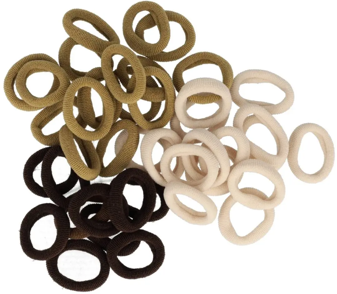 Haarsoires Haarelastiekjes Mini 2cm - Bruin Beige Crème - 40 Stuks