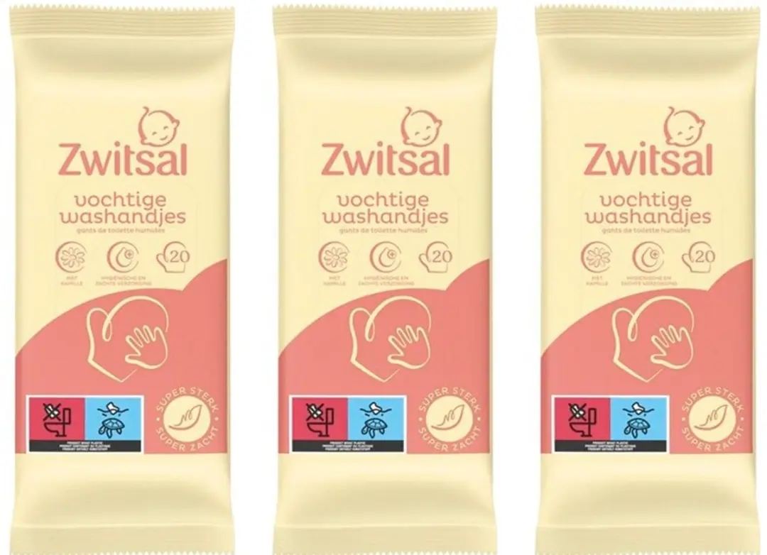 Zwitsal Baby Goedemorgen Vochtige Washandjes 60 Stuks