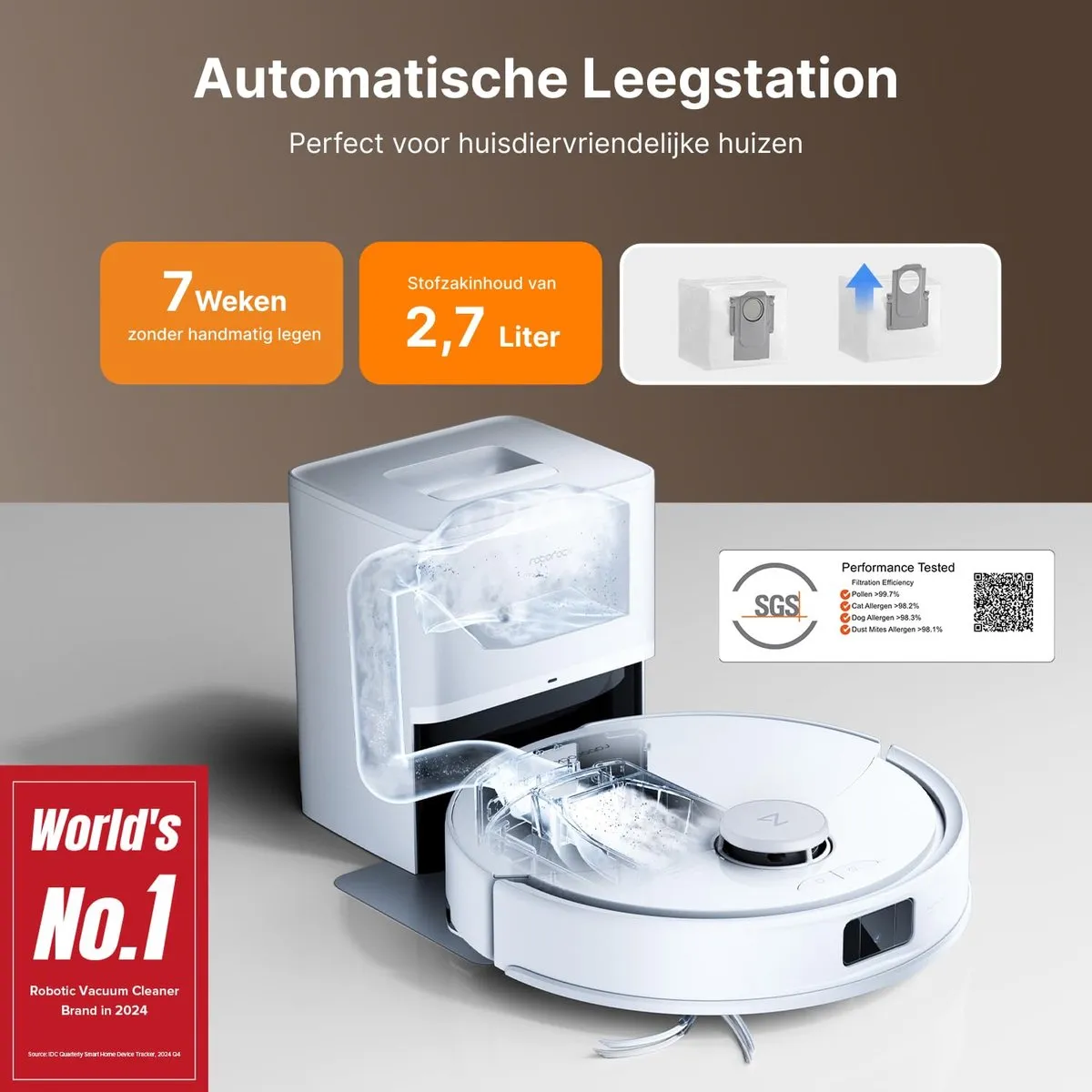 Roborock Q10 PF+ Robotstofzuiger - 10.000 Pa Wit