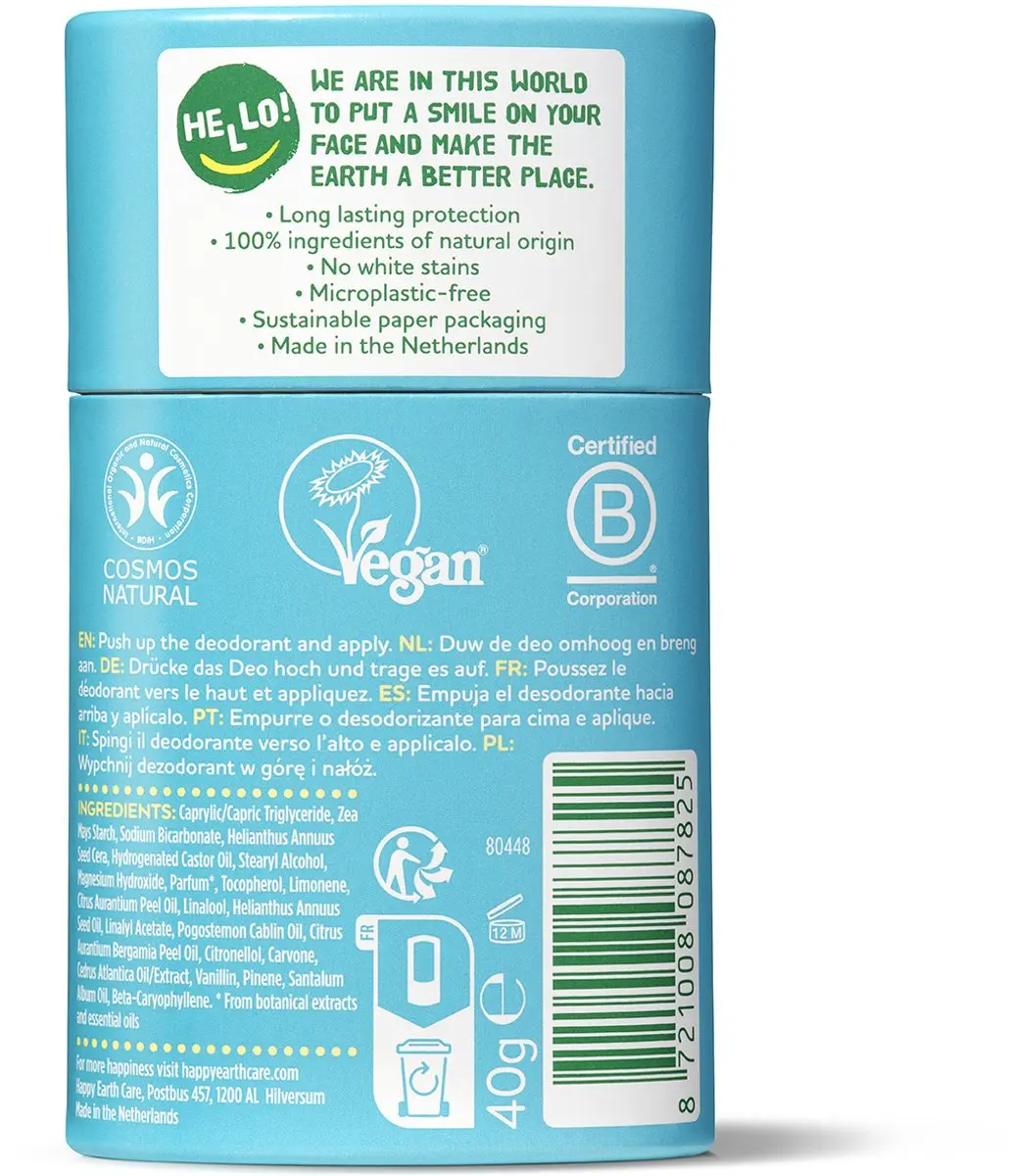 Happy Earth Deo Stick Cedar Lime 75ml - 6 Stuks