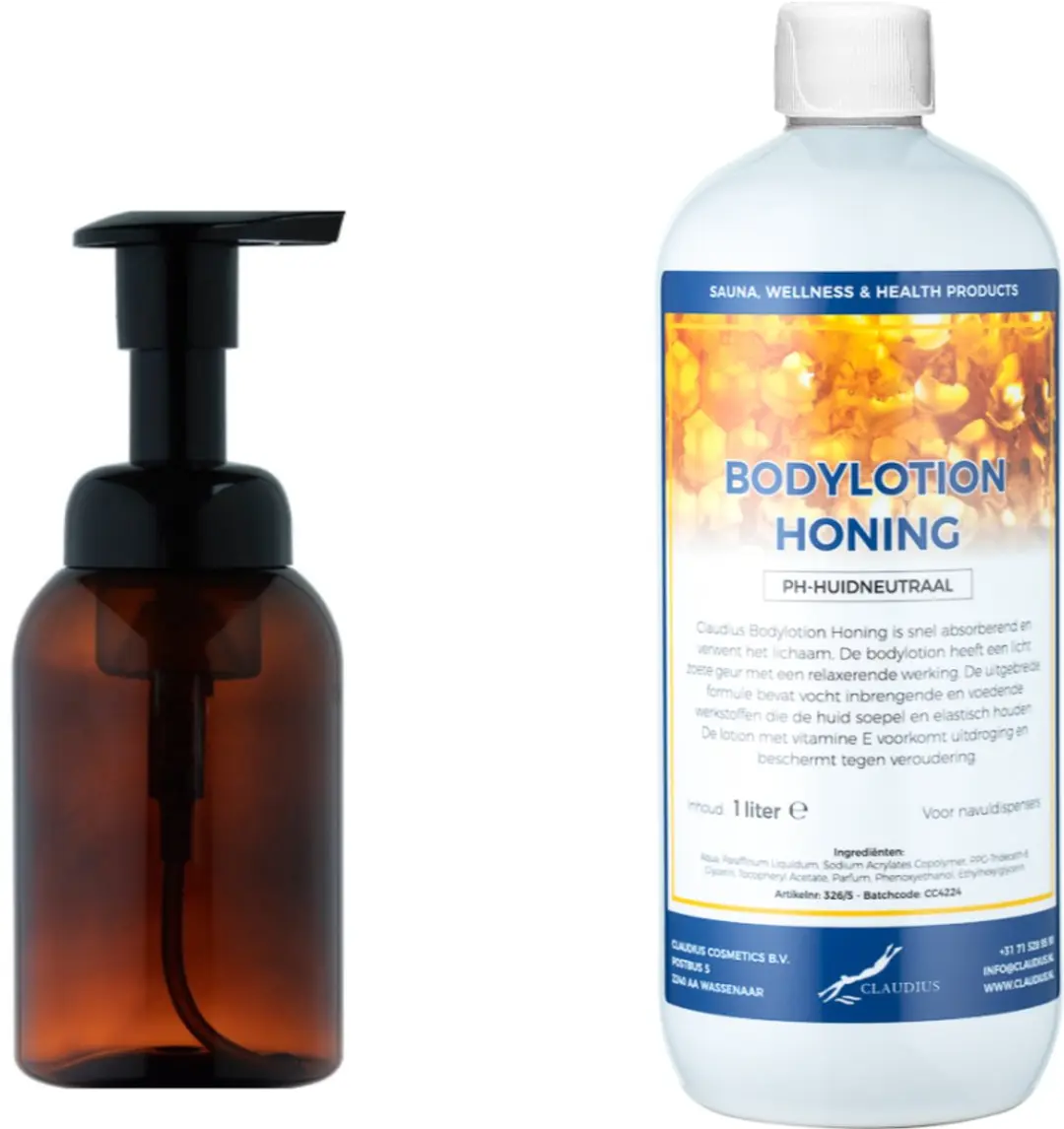 Splashbox Cosmetics Zeepdispenser 300ml + Honing Bodylotion 1L