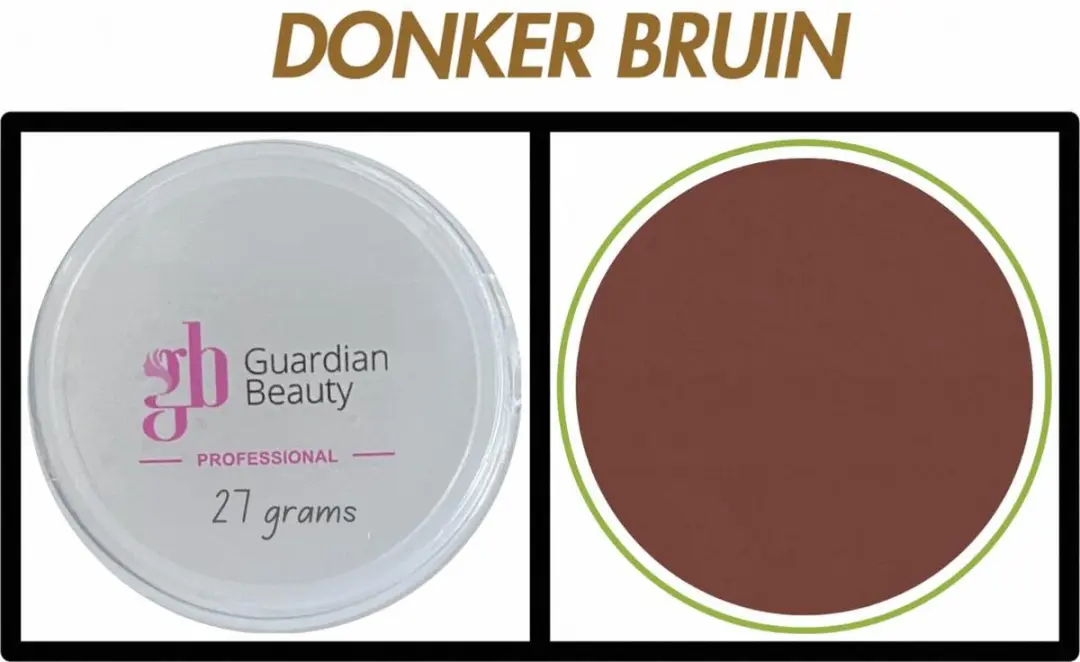 Guardian Beauty Acrylpoeder Set 3 Kleuren 81ml - Donker Bruin/Wit/Perzik Roze