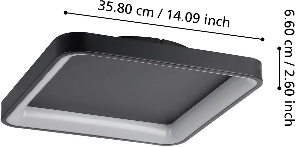 Eglo Loretello Plafondlamp 35cm - Zwart - Dimbaar