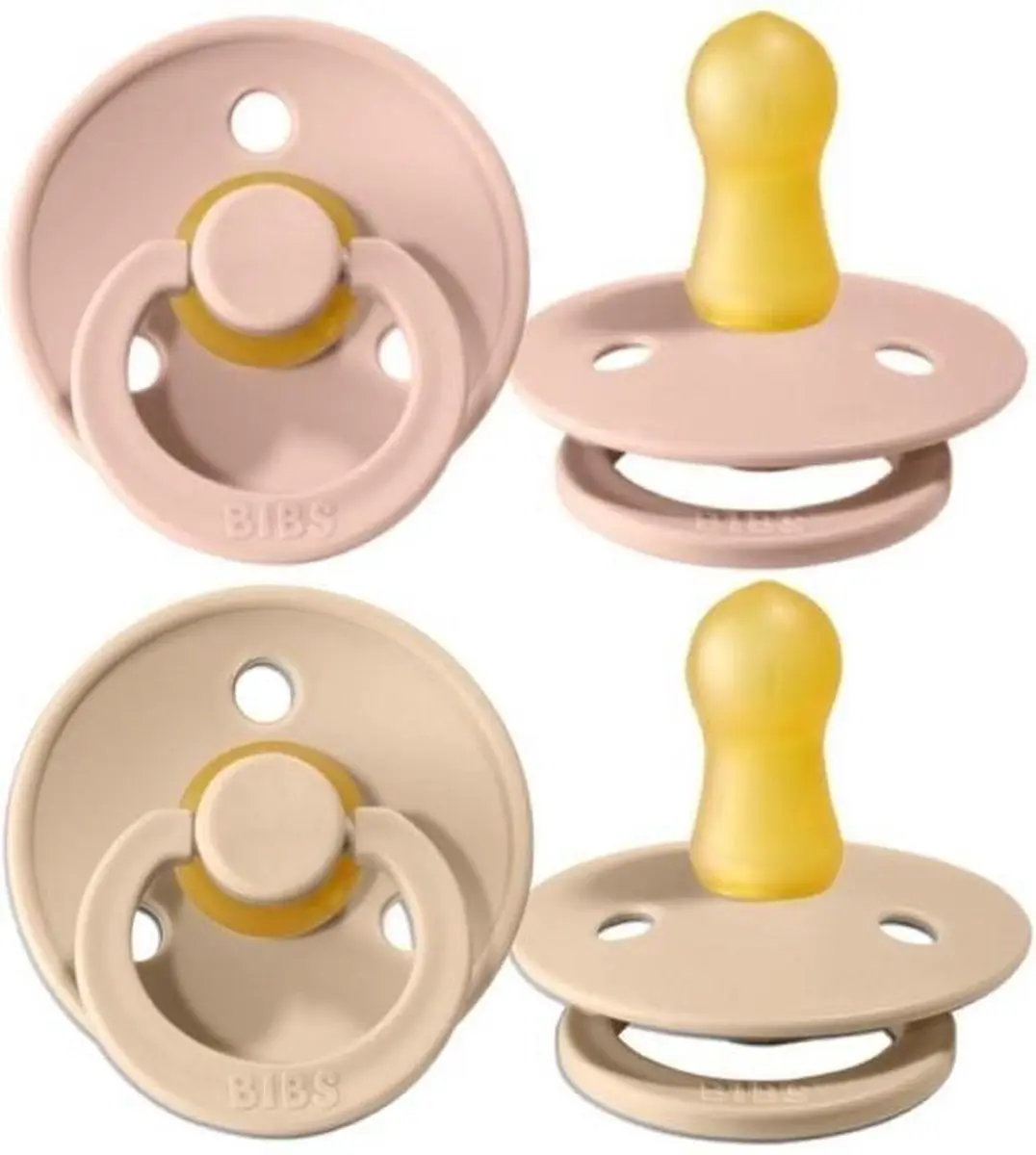 BIBS Colour Pacifier Maat 2 - 2 Stuks - Vanilla/Blush