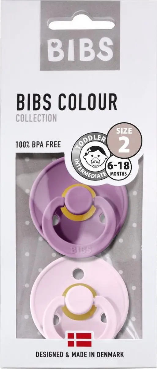 BIBS Colour Pacifier Maat 2 - 2 Stuks - Vanilla/Blush - afbeelding 6 van 6