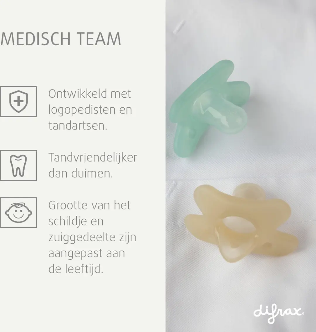 Difrax Siliconen Fopspeen Premature Aqua & Oranje - 2 Stuks