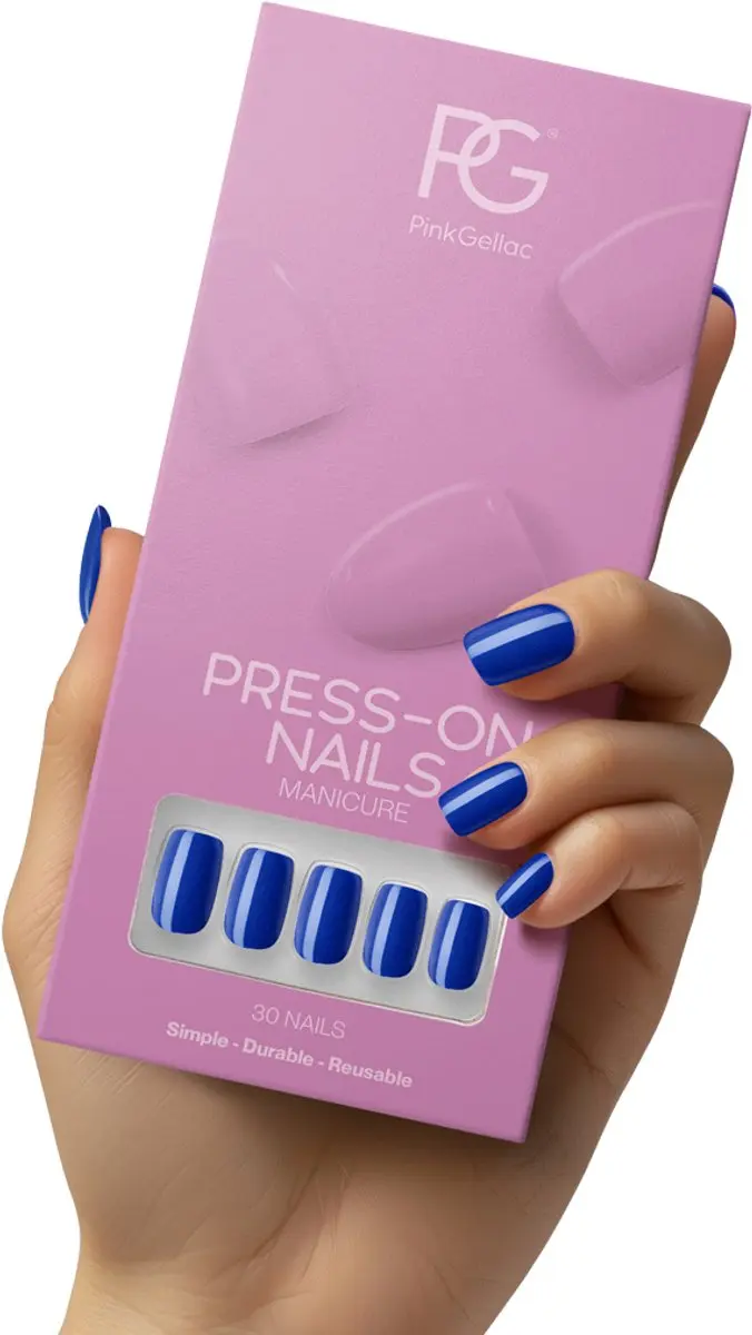 Pink Gellac Press On Nagels 221 Delighted Blue