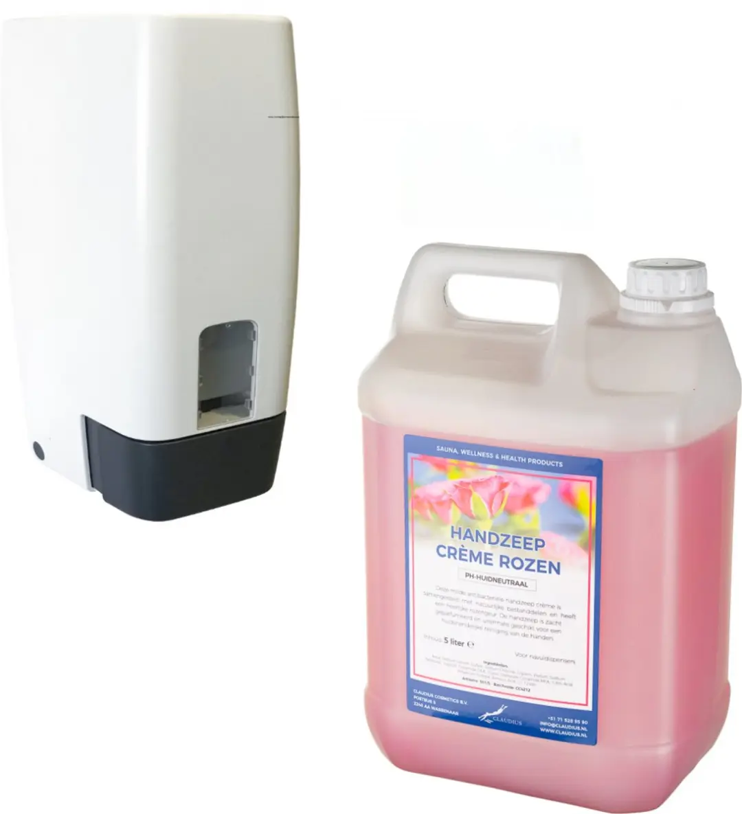 Splashbox Cosmetics Zeepdispenser 1L + 5L Handzeep Crème Rozen