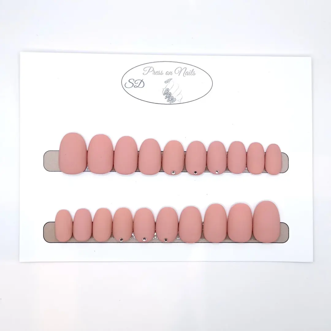 SD Press on Nails B-40 Plaknagels - 20 Stuks - Nude Matte