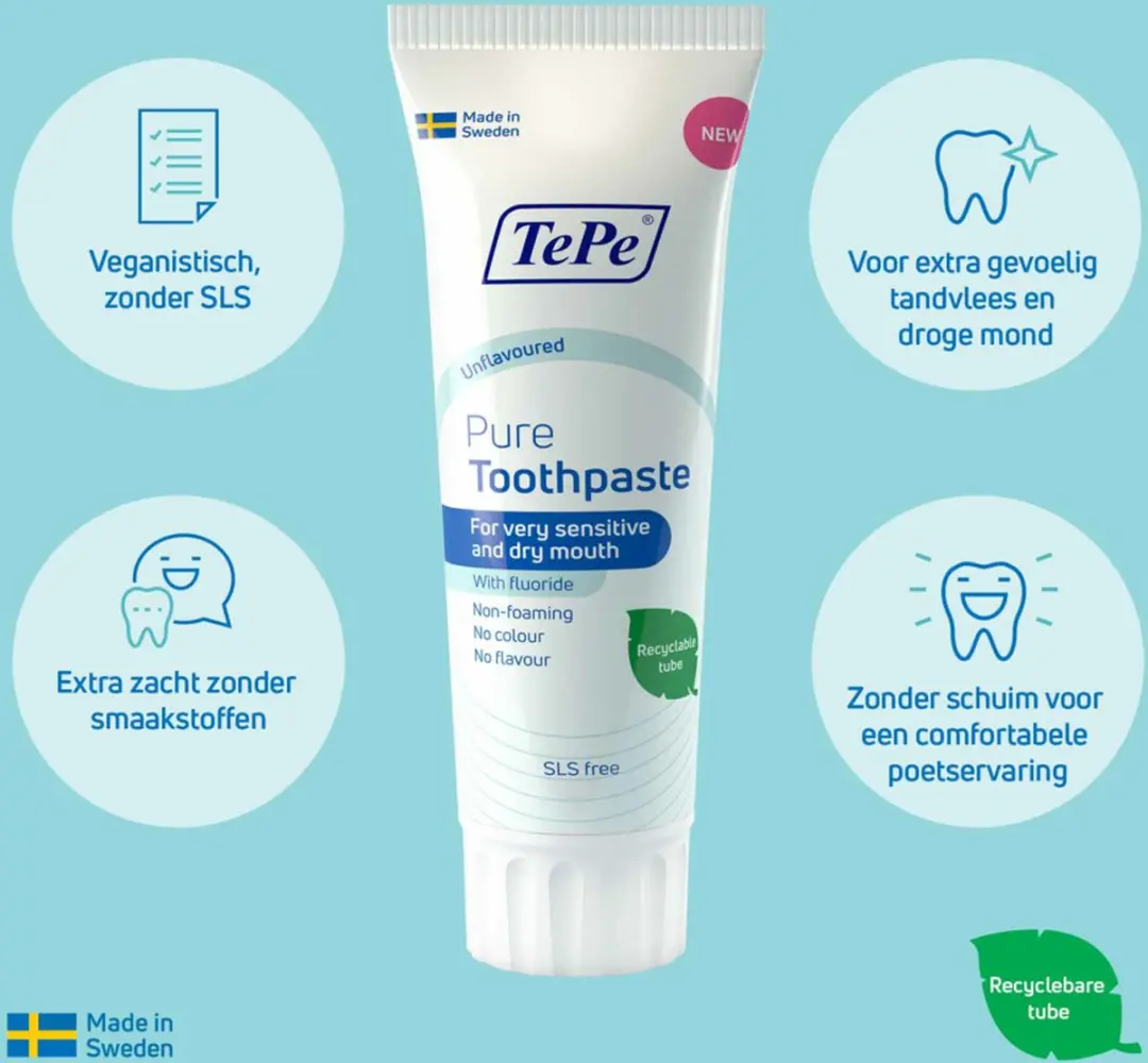 TePe Pure Tandpasta 75ml - 12 Stuks