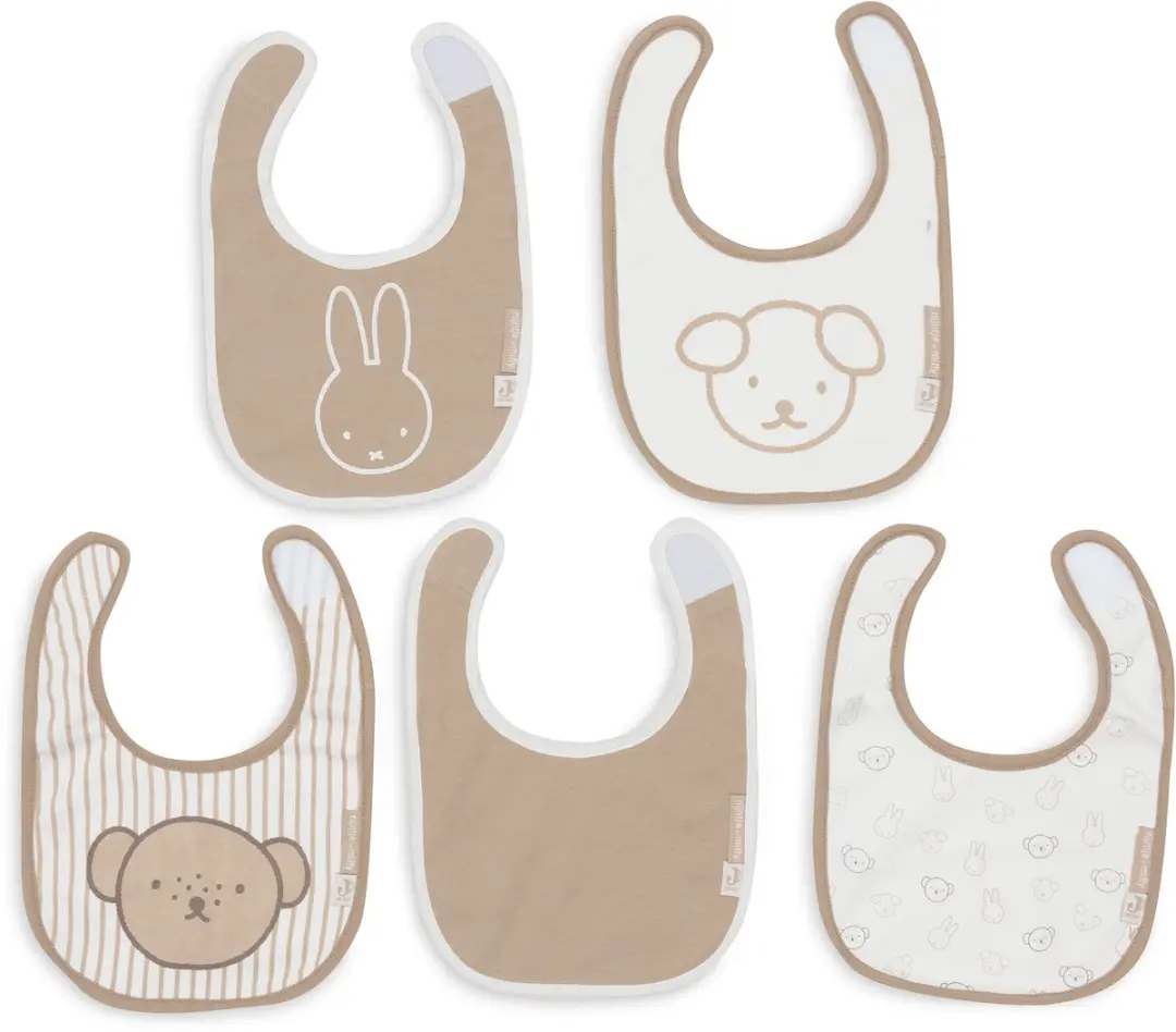 Jollein Slabbetjes Waterproof Miffy Heads - 5 Stuks