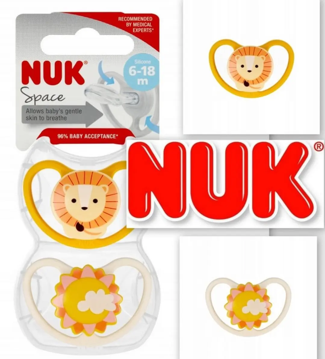 NUK Space Fopspeen - Leeuw & Zon - 2 Stuks