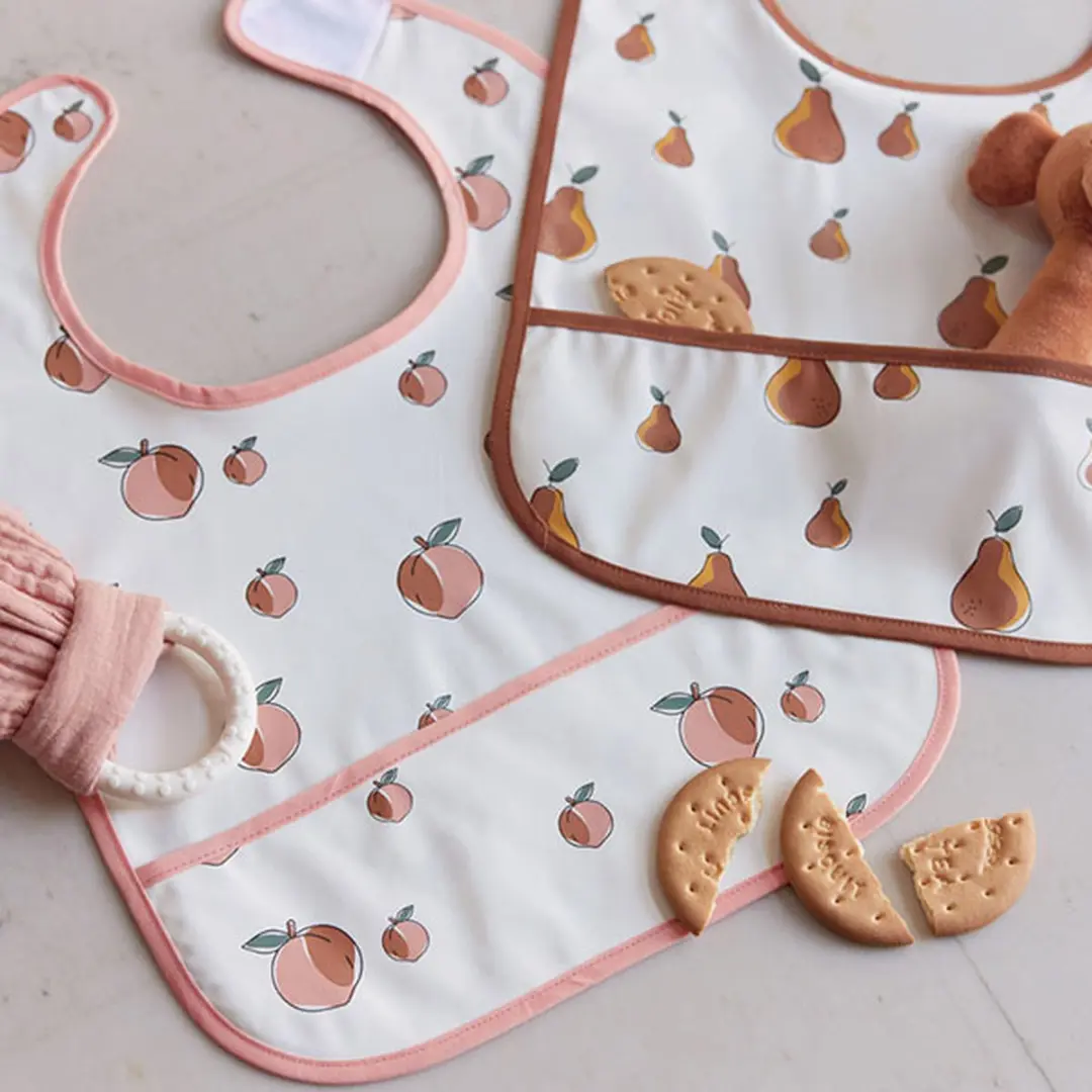 Jollein Slab Waterproof Peach Slabbetjes - 2 Stuks 40cm