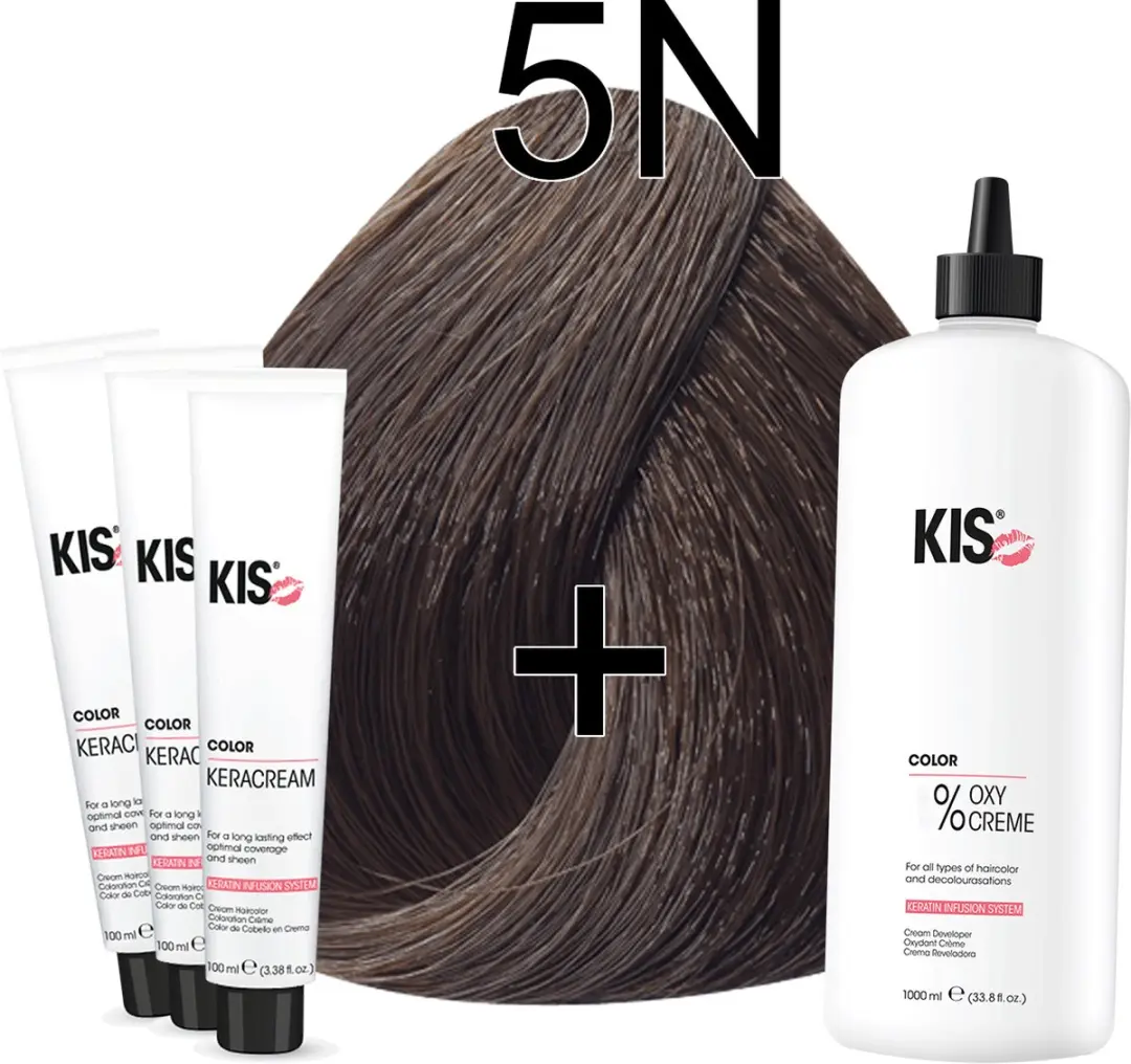 KIS KeraCream Color Lichtbruin Haarverfset 100ml