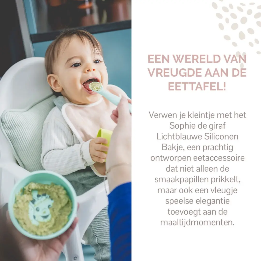 Sophie de Giraf Kom - Siliconen - Lichtblauw