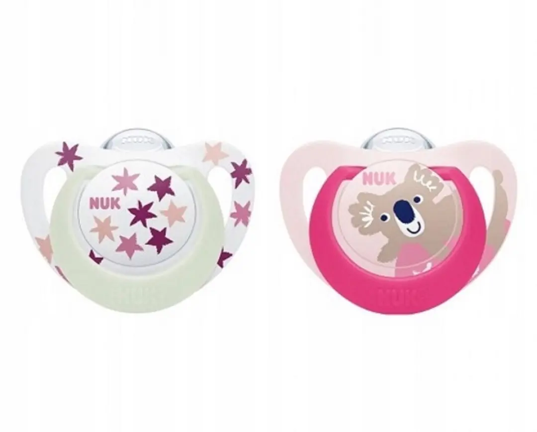 NUK Star Light Day&Night Fopspenen 18-36m - 2 Stuks - Roze