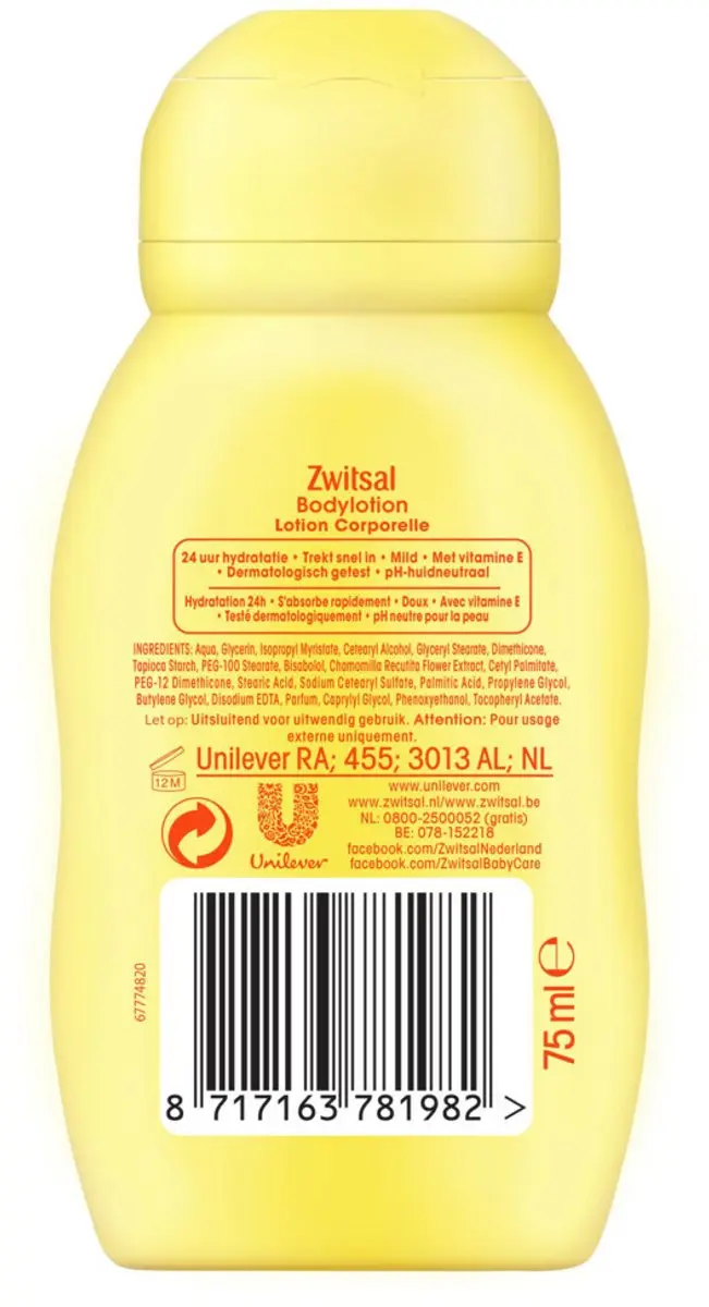 Zwitsal Verzorgende Bodylotion Gevoelige Babyhuid 75ml - 6 Stuks