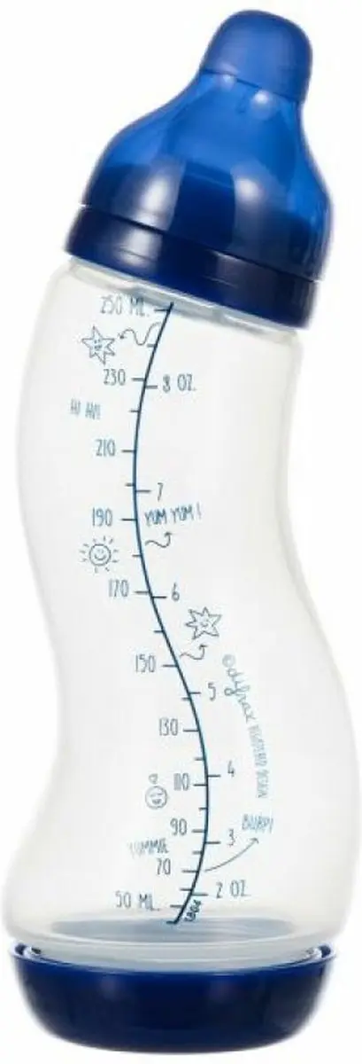 Difrax Natural Babyfles 250ml - Blauw