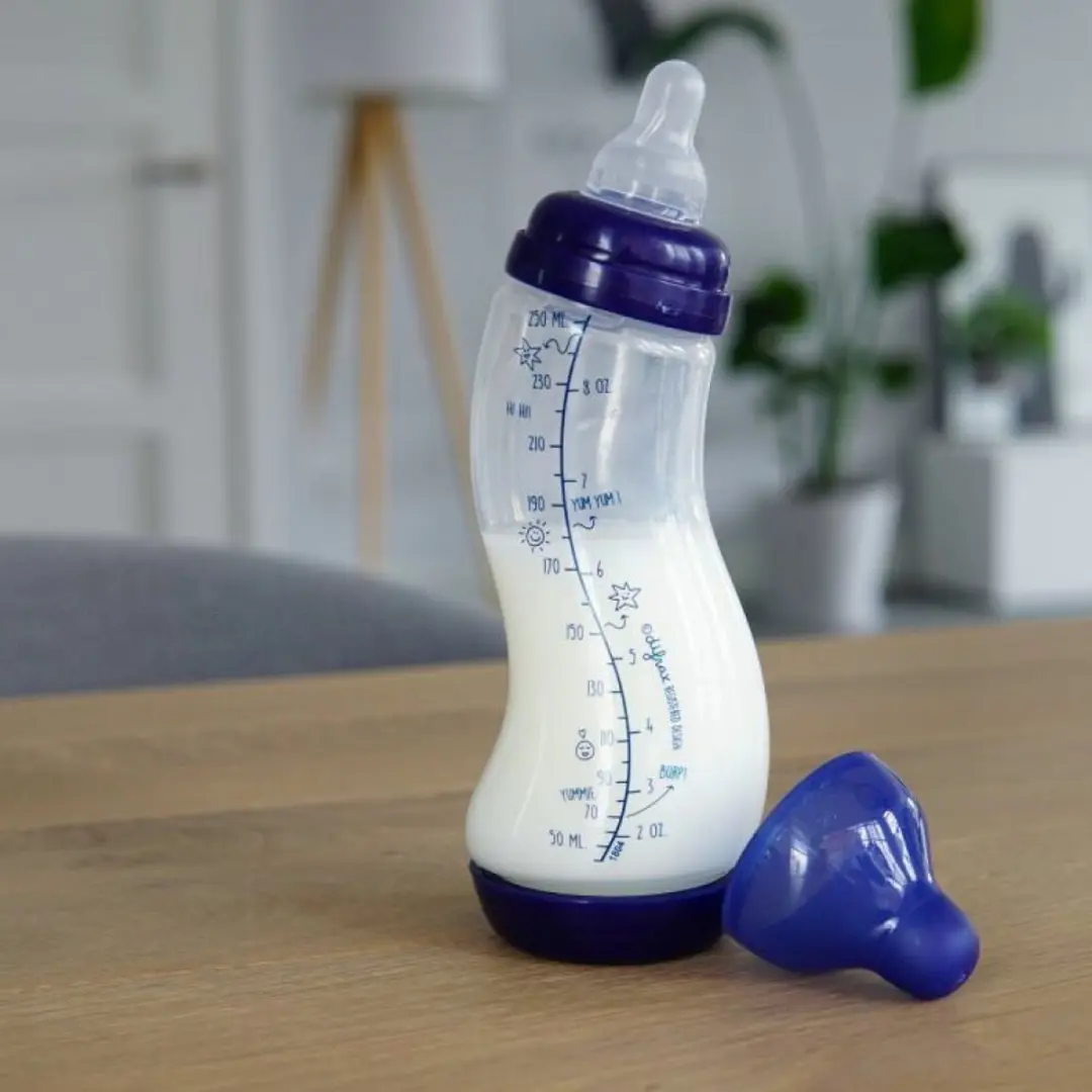 Difrax Natural Babyfles 250ml - Blauw