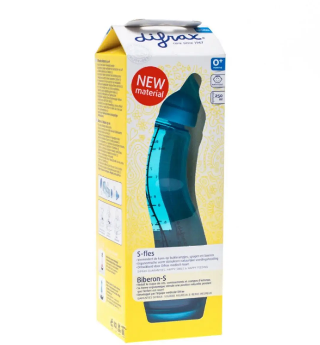 Difrax Natural Babyfles 250ml - Blauw