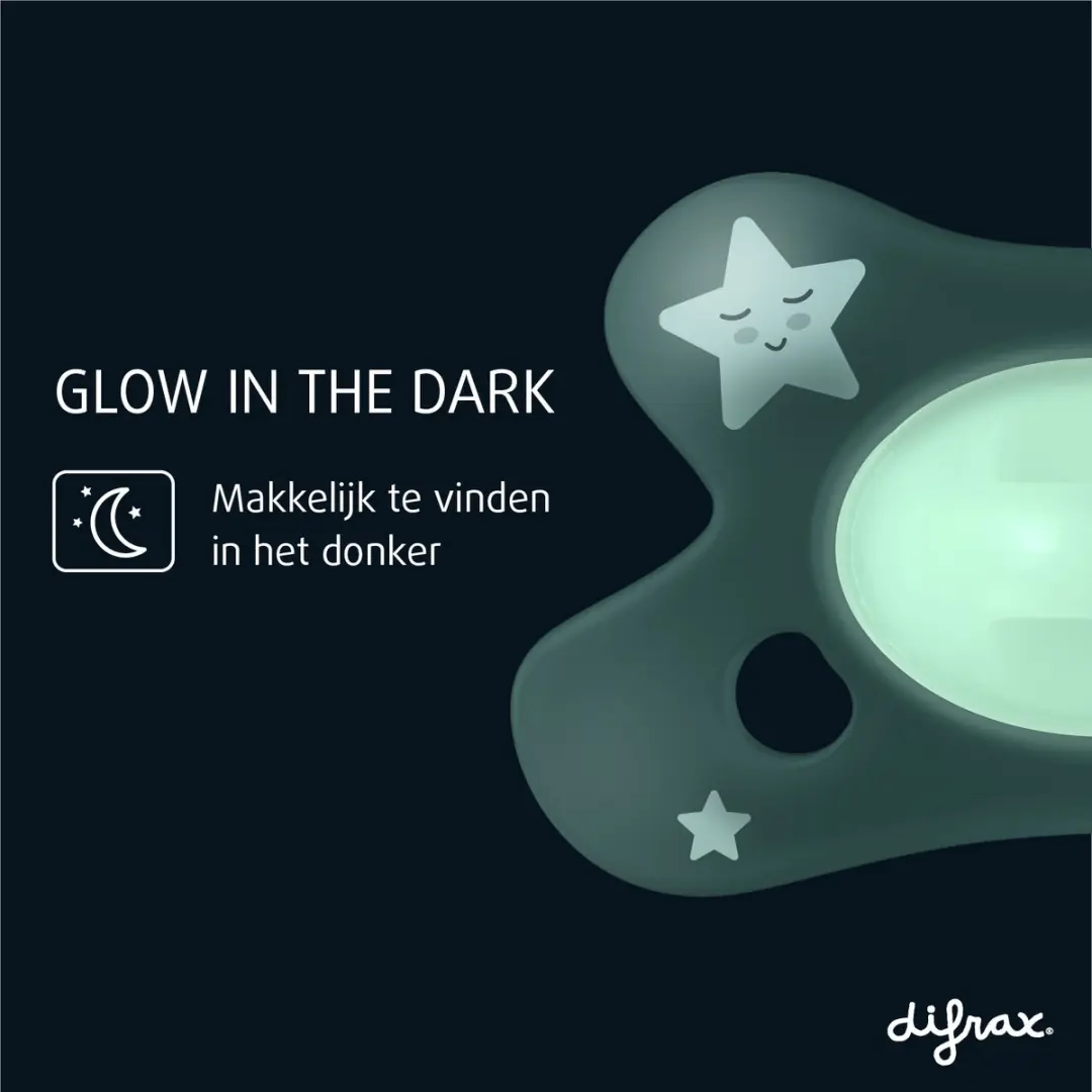 Difrax Babypakket Newborn - 6x Babyflessen 250ml - Glow-in-the-dark Fopspeen - Wit