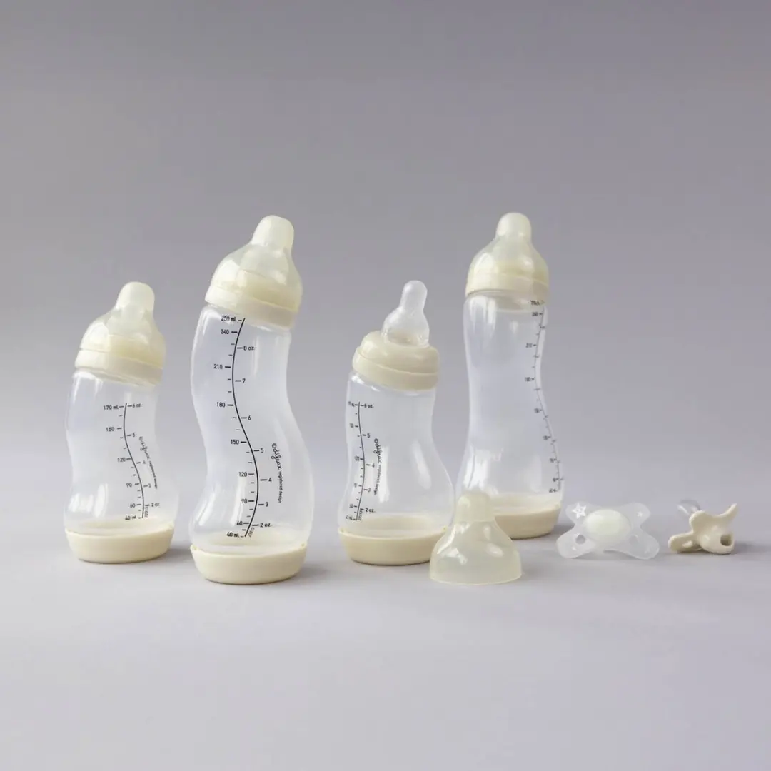 Difrax Babypakket Newborn - 6x Babyflessen 250ml - Glow-in-the-dark Fopspeen - Wit - afbeelding 6 van 6
