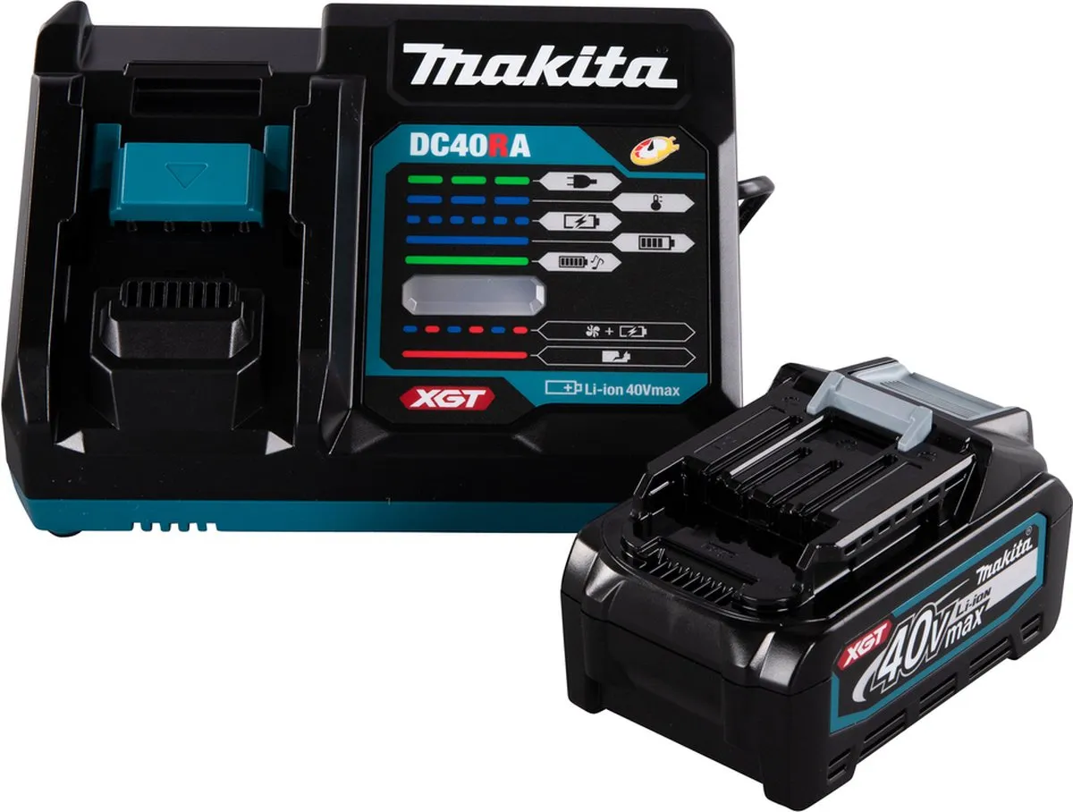 Makita XGT DC40RA Starterset - BL4040 Accu & Snellader