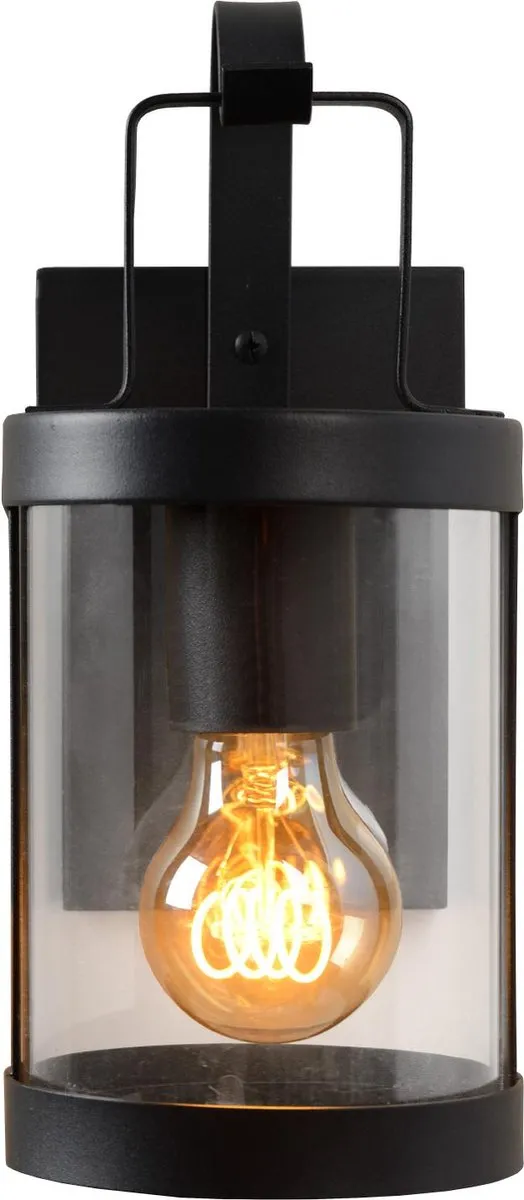Lucide Lindelo Wandlamp E27 IP23 - Zwart